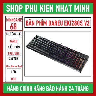 Bàn phím cơ Dareu EK1280s black full size (MULTI LED) (Blue/ Brown/ Red SW) chính hãng bảo hành 24 tháng