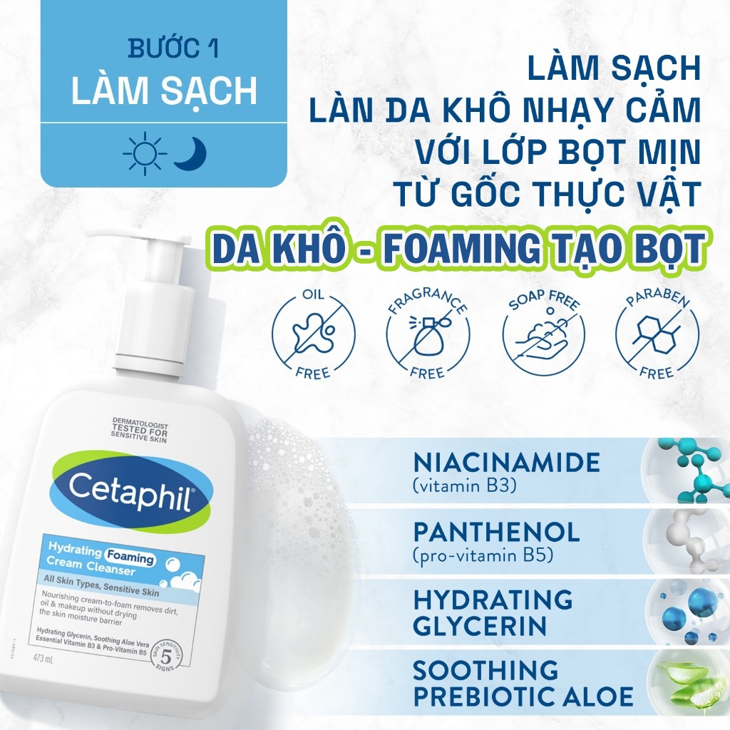 Sữa Rửa Mặt Cetaphil Cho Mọi Loại Da (Oily/Gentle/Hydrating) Skin Cleanser 125ml/250ml/236ml/473ml/500ml- Dr Thêm