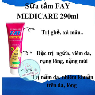 SỮA TẮM FAY 290Ml ĐẶC T RỊ VIÊM DA - GHẺ - NẤM ...( FAY MEDICARE 290ML VỚI TINH DẦU MÙ U KHẮC TINH CỦA GHẺ,NẤM , XÀ MÂU)