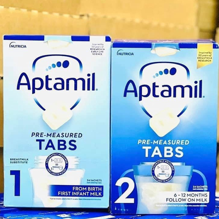 Sữa Aptamil UK số 1,2 hộp 24 thanh Anh