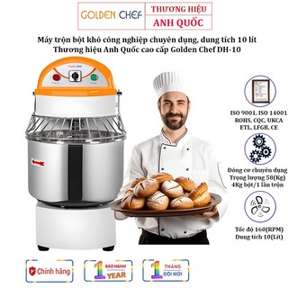 Máy trộn bột công nghiệp 10 lít golden chef dh-10 anh quốc cao cấp - bảo hành 12 tháng