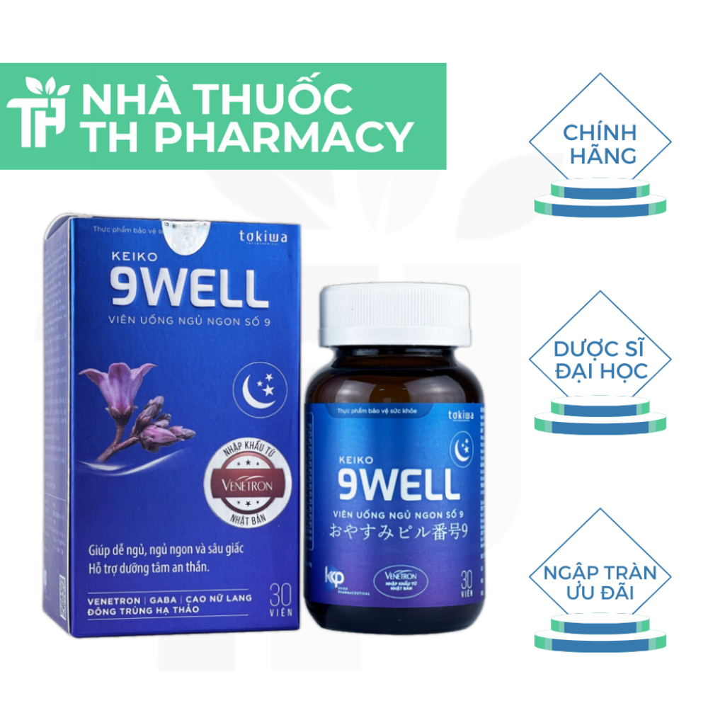 [🚨RẺ VÔ ĐỊCH🚨] 9 WELL Ngủ Ngon 9 Tiếng Nguyên Liệu Nhật Bản Viên Uống Ngủ Ngon An thần Dưỡng Tâm Giả