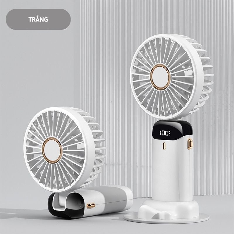 Quạt Mini Cầm Tay Sạc Điện N15, Pin Trâu 5000mAh Với 5 Tốc Độ Gió, Xoay Linh Hoạt 90 Độ có đèn LED Hiển Thị vn | BigBuy360 - bigbuy360.vn