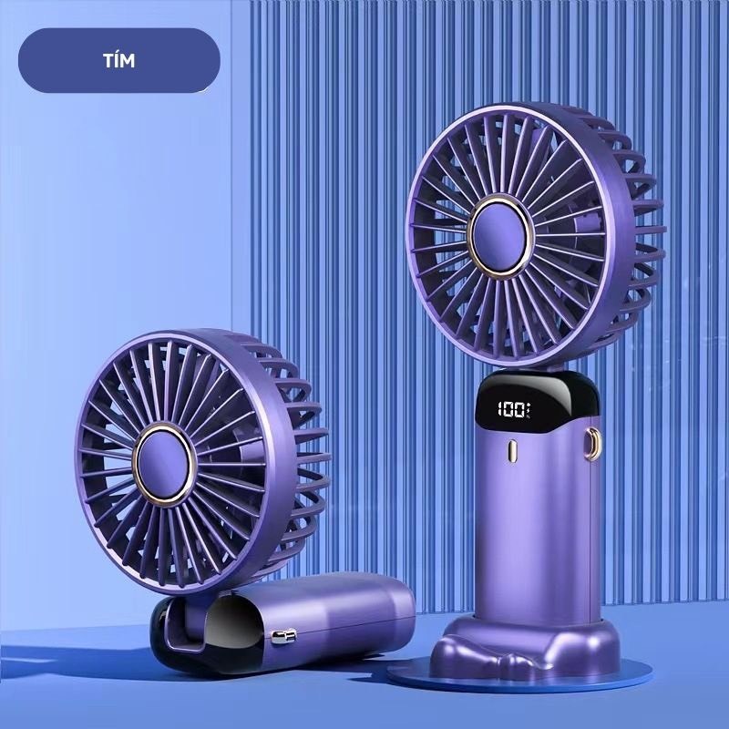Quạt Mini Cầm Tay Sạc Điện N15, Pin Trâu 5000mAh Với 5 Tốc Độ Gió, Xoay Linh Hoạt 90 Độ có đèn LED Hiển Thị vn | BigBuy360 - bigbuy360.vn