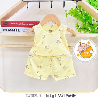 Bộ đồ quần đùi thun cotton TUTI171 hoạ tiết đáng yêu chính hãng siêu mát