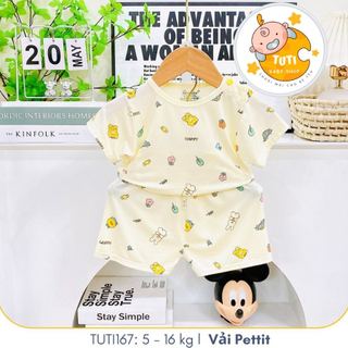 Đồ bộ cộc tay cho bé có họa tiết đáng yêu, TUTI168