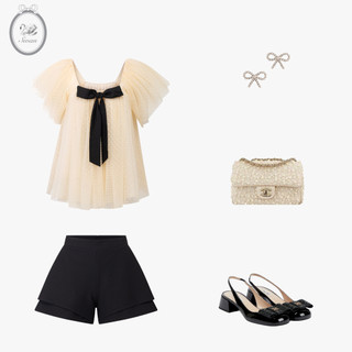 Swan House - Dora Top - Chloe Short - Áo baby doll phối nơ tiểu thư