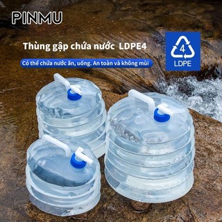  Thùng Đựng Nước Gấp Gọn PINMU Đi Du Lịch Dã Ngoại Siêu Nhẹ 5L 10l 15L 