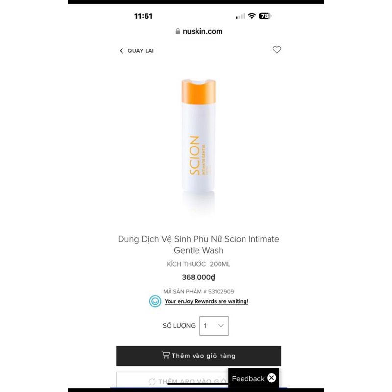(380- Chính hãng) Dung dịch vệ sinh phụ nữ Nuskin .12/2025