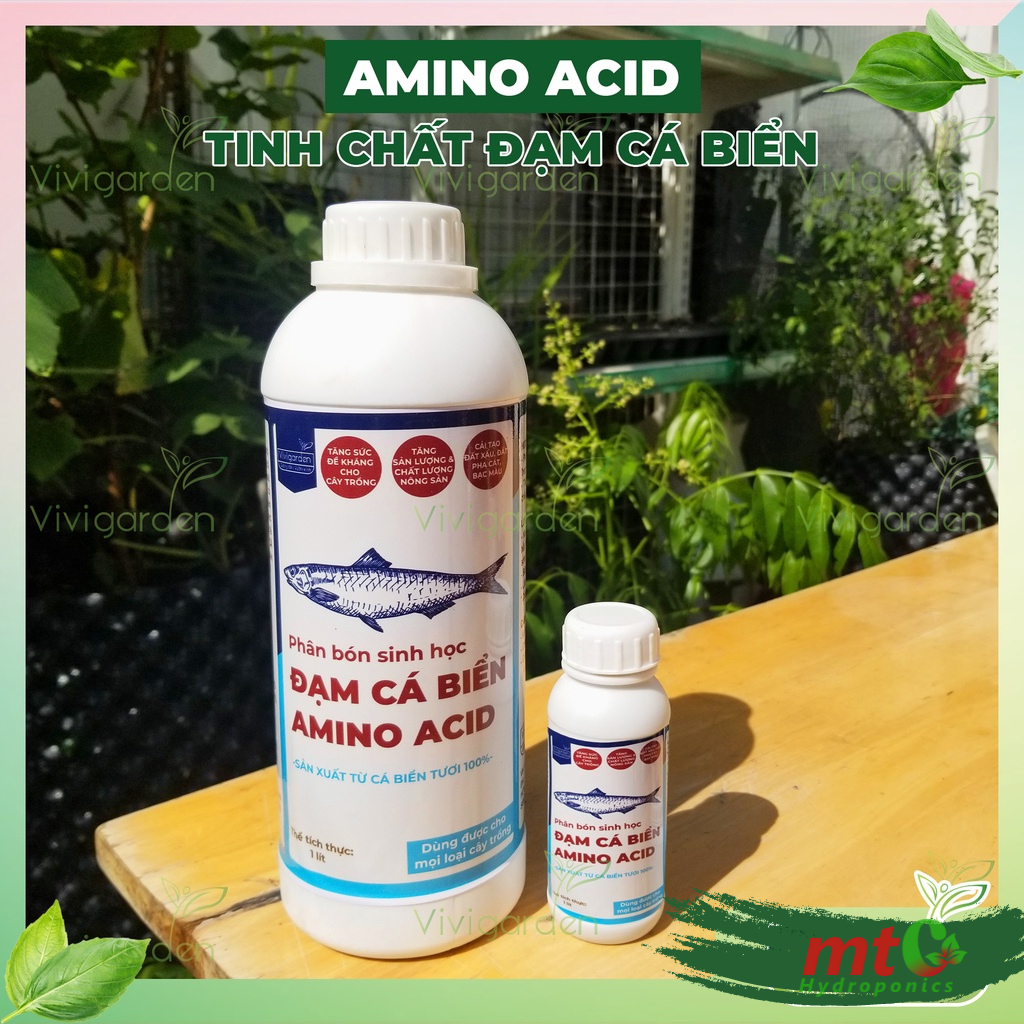 Phân Đạm Cá Biển Amino Acid hữu cơ bổ sung đạm và dinh dưỡng giúp cây khỏe hoa to, chai 100ml