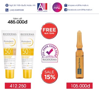 Kem chống nắng giảm bóng nhờn Bioderma Photoderm Aquafluide Invisible/Clair SPF50+ 40ml TẶNG martiderm (Nhập khẩu)