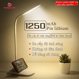 Đèn Bàn Chống Cận BOUTIQUE Đèn Học Led Để Bàn Có 3 Chế Độ Dung Lượng Pin Khủng, Có Giá Để Điện Thoại