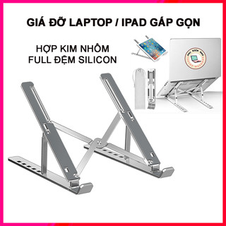 Giá Đỡ Laptop, Macbook, Ipad Chất Liệu Bằng Nhôm Điều Chỉnh Độ Cao, Hỗ Trợ Tản Nhiệt, Đế tản Nhiệt Kê Laptop Nhôm