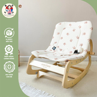 Ghế Bập Bênh Mochee Đa Năng Chất Liệu Gỗ Cho Bé Và Ghế Nằm MonMon Nhựa Plastic Tăng Kèm Đệm Điều Hòa