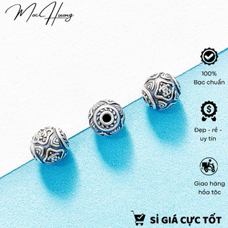 Charm bi bạc họa tiết 10mm - mh192