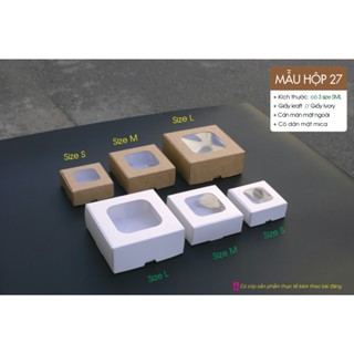  50 cái - Hộp giấy mini đựng nữ trang quà tặng móc khóa Hộp có mặt kính - Hộp số 27 