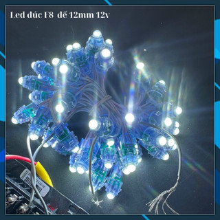 Led đúc f8 đế 12mm - chống nước - 12v dc