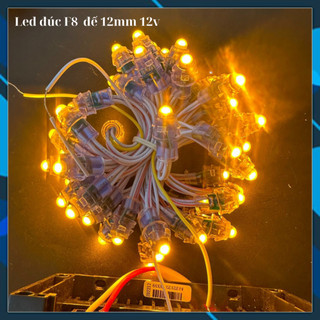 LED Đúc F8 Đế 12mm - Chống Nước - 12V DC [ Dây 50 Bóng ]