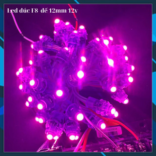 LED Đúc F8 Đế 12mm - Chống Nước - 12V DC [ Dây 50 Bóng ]