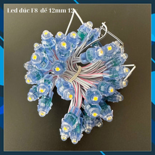 LED Đúc F8 Đế 12mm - Chống Nước - 12V DC [ Dây 50 Bóng ]