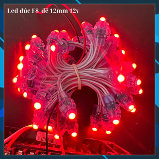 LED Đúc F8 Đế 12mm - Chống Nước - 12V DC [ Dây 50 Bóng ]