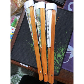 2 Quạt nan tre giấy phong cảnh dân gian