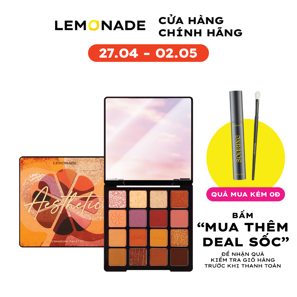 [Nhập LEMON40K giảm 40k đơn từ 250k]Bảng phấn mắt Lemonade Aesthetic Eyeshadow Palette 20.8g