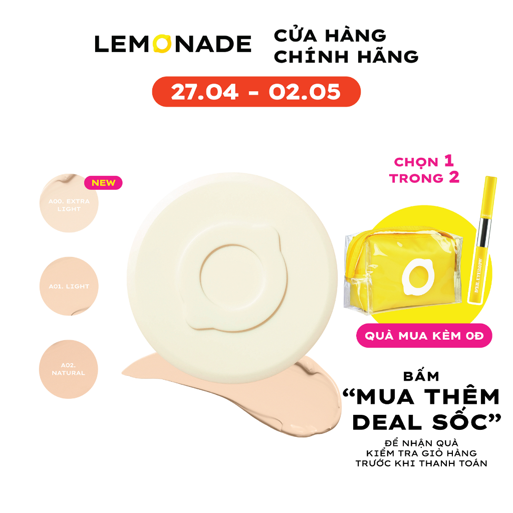 [Nhập LEMON40K giảm 40k đơn từ 250k]Phấn nước LEMONADE Matte Addict Cushion 15g