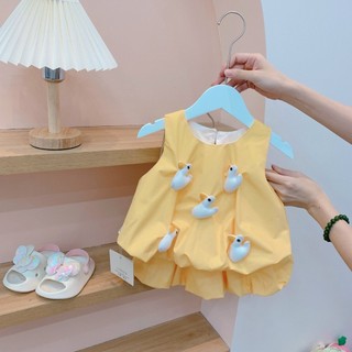 Quần áo trẻ em, Quần áo hè bé gái, set thô vịt và thỏ 3D đáng yêu vải mềm mát cho bé 8-25kg S1402 | Tiểu Yến KID