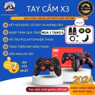🎁tặng bọc joystick🎁tay cầm chơi game x3 có bluetooth cho smartphone, pc, laptop, android, ios, windows 2020