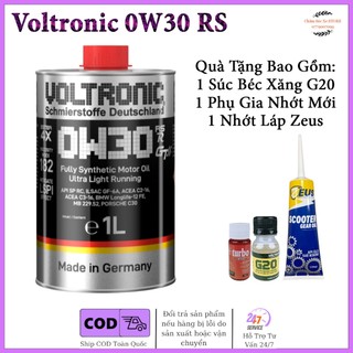 Dầu nhớt dành cho xe tay ga voltronic 0w30 rs-r - tặng kèm 1 láp zeus, 1 súc béc xăng và 1 phụ gia nhớt mới