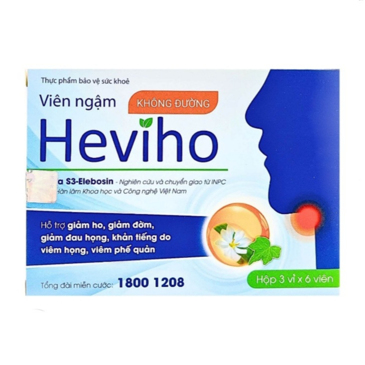 Viên Ngậm Heviho (Không Đường) – Hỗ Trợ Giảm Ho, Giảm Đờm, Giảm Đau Họng, Khản Tiếng