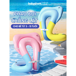 Phao bơi cho bé Babyshark dày dặn 2 van khí chống lật tập bơi an toàn cho bé từ 3 đến 15 tuổi