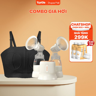 Máy hút sữa điện đôi TOPGIAKIDS không dây 3 chế độ, 9 mức độ, lực hút mạnh không gây đau rát