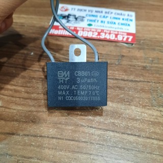Tụ quạt các loại 1.5mf - 2mf - 3mf- 4mf-5mf-6mf dây