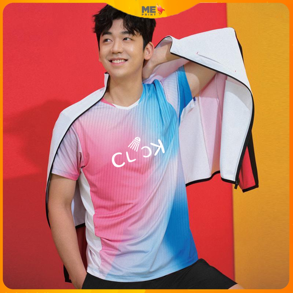 Áo cầu lông siêu thoáng mát, vải mè lạnh Hàn Quốc, áo thiết kế in tên CLB Cầu lông Bóng đá theo yêu 