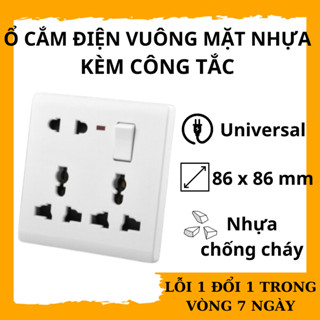 Ổ Điện Âm Tường Đa Năng Chuẩn Vuông Chịu Nhiệt, Ổ Cắm Âm Tường 3 Lỗ EU, Ổ Cắm Điện