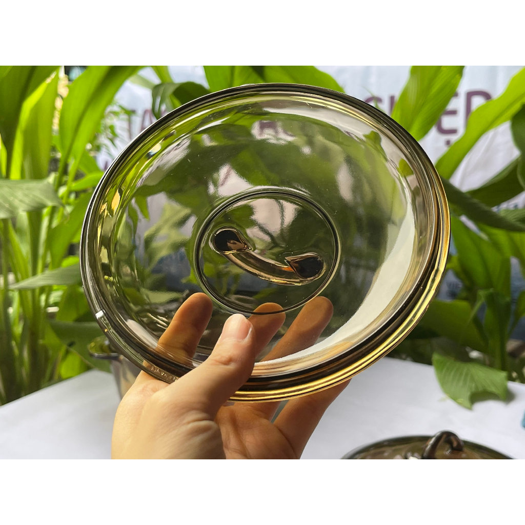 Nắp Lẻ Nồi  Thủy Tinh Luminarc Vitro Amberline Granite Đáy Hoa Văn