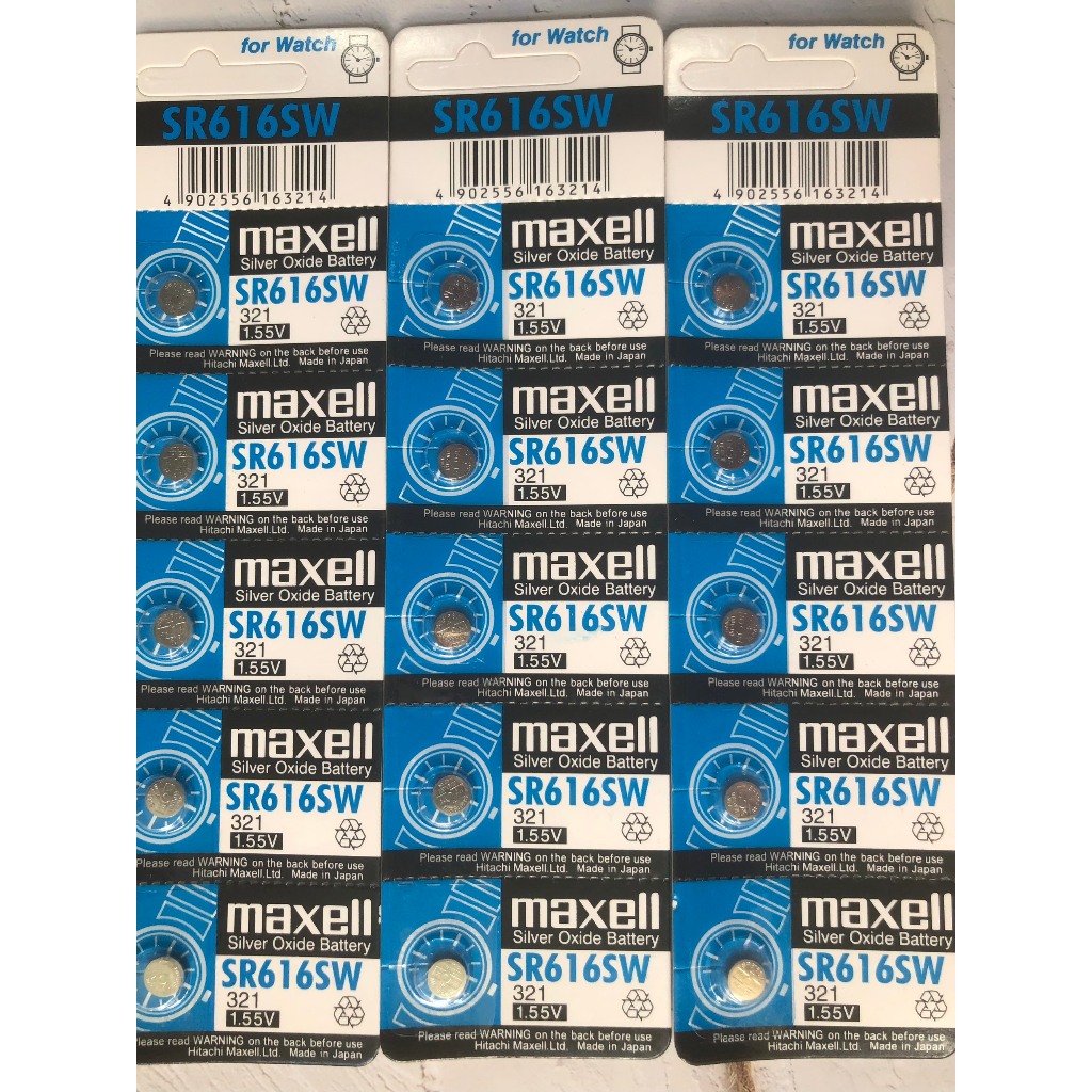 [CHÍNH HÃNG HCM] Vỉ 5 viên pin đồng hồ SR616SW SR616 616 321 Maxell