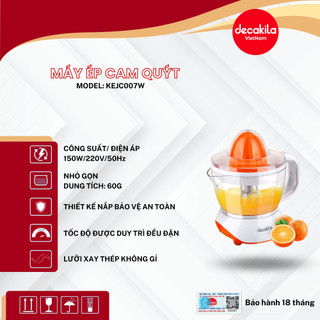 Máy Vắt Cam Tự Động DECAKILA (KEJC-007W) 5 Mức Độ Ép Xoay 2 Chiều Với 3 Đầu Vắt Linh Hoạt Phù Hợp Với Nhiều Trái Cây Dễ