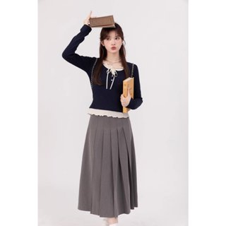 Áo brandy dài tay nữ phối bèo nhẹ nhàng DELIZ chất thun mềm form ôm tôn dáng kiểu coquette GABY