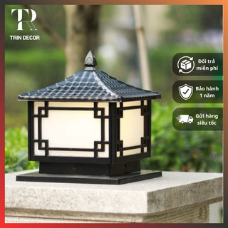Đèn trụ cổng trang trí ngoài trời φ250 7165-bk