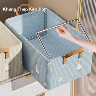 Hộp khung thép chắc chắn đựng quần áo, tất, đồ lót... có thể gấp gọn, kích thước 20x28x47cm