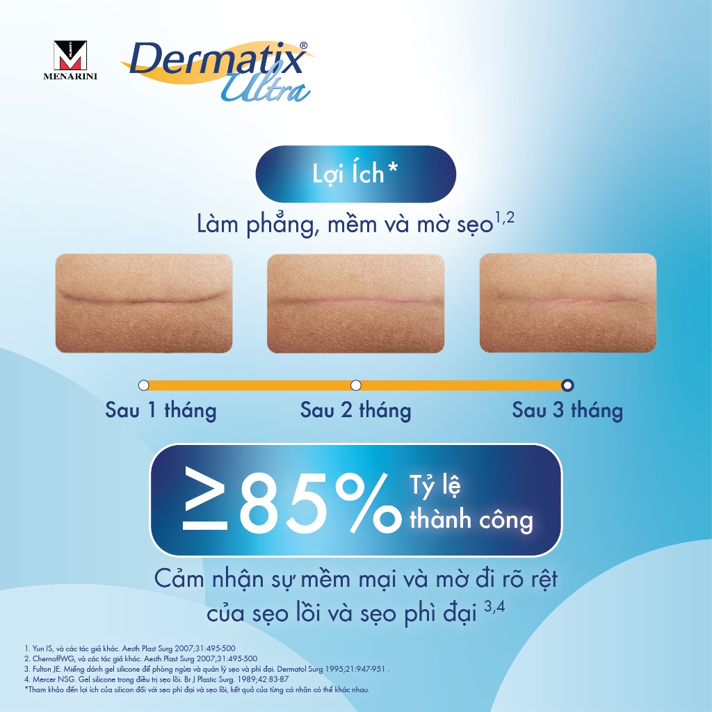 Gel làm mờ sẹo và làm phẳng sẹo lồi, sẹo thâm Dermatix Ultra 15g