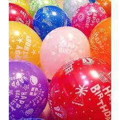 Bong bóng in hình happy birthday, bóng in chữ happy birthday nhiều màu