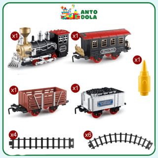 Xe lửa đồ chơi chạy pin cho bé, tàu lửa chạy trên đường ray, tàu hỏa bằng nhựa có âm thanh và đèn như thật có hộp đẹp