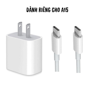 Bộ sạc nhanh dành riêng cho dòng 15 thiết kế chân dẹt gồm củ và dây sạc PD 20W Type C to Type C