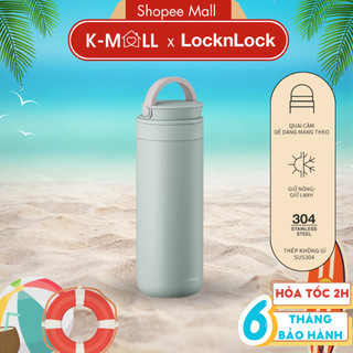 Bình giữ nhiệt LocknLock 475ml Metro Two Way LHC4274 Xanh Mint, có quay xách, Thép không rỉ - K-MALL