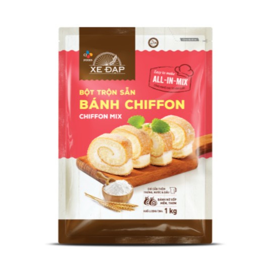 Bột Trộn Sẵn Bánh Bông Lan Chiffon Gói 1kg - CJ XE ĐẠP
