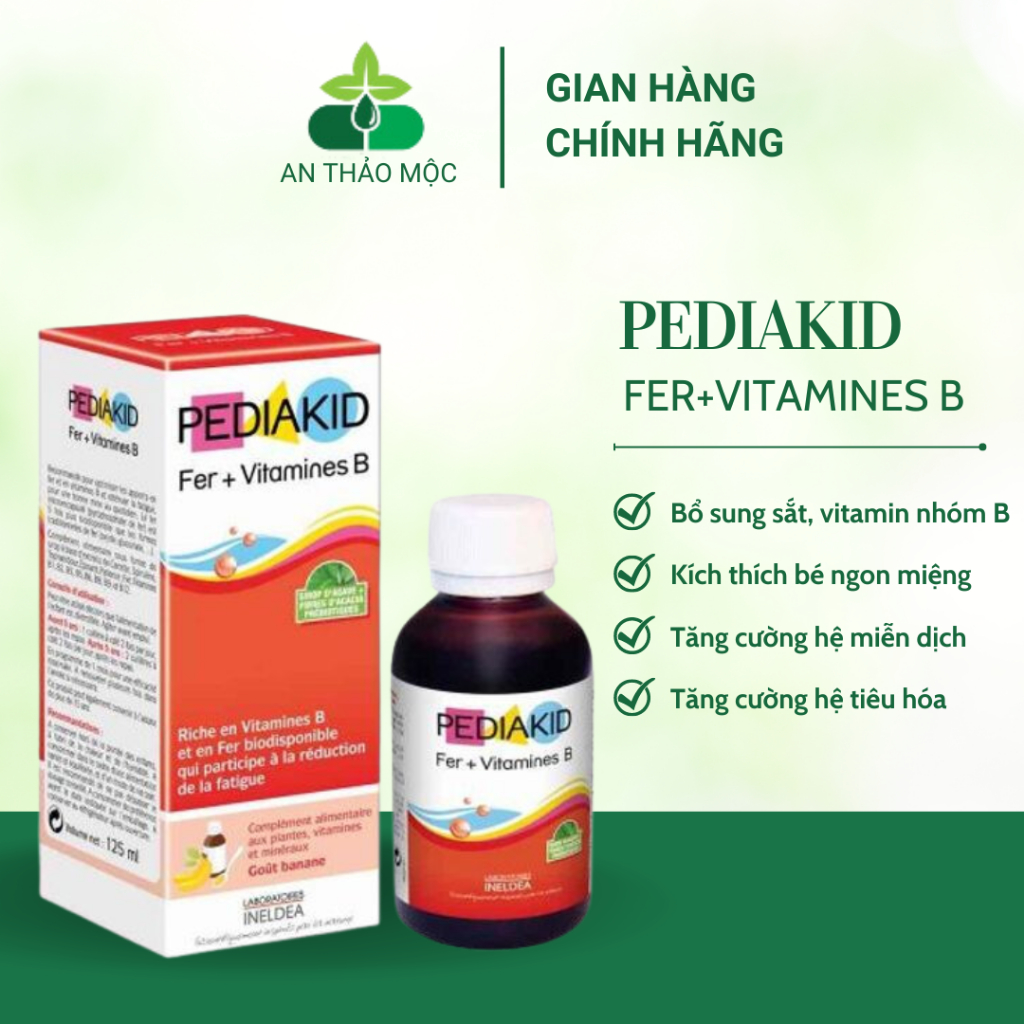 Bổ Sung Sắt Vitamin Nhóm B PEDIAKID Fer + Vitamines B Cho Trẻ Nhỏ Phát Triển Toàn Diện